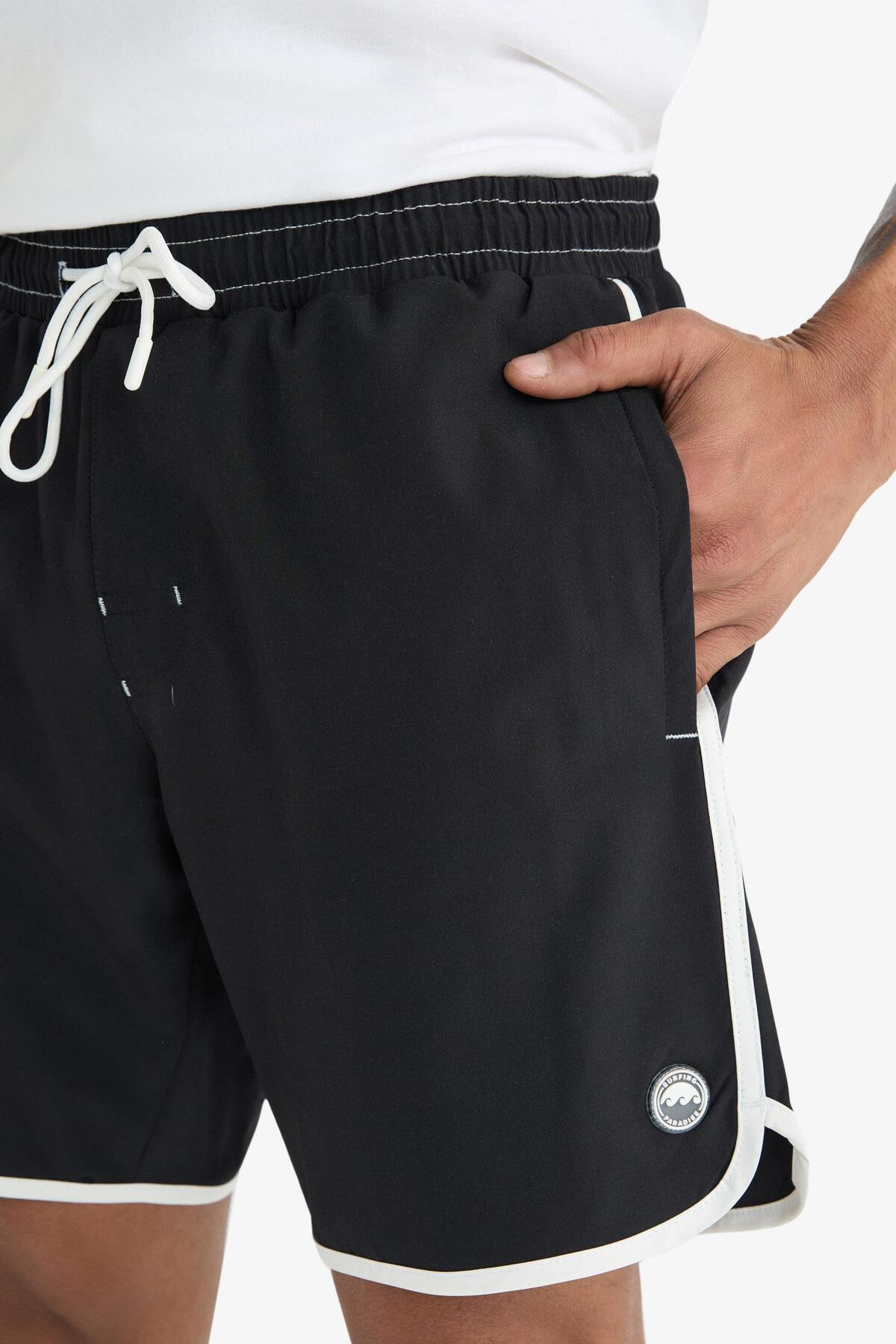 DeFacto-DeFactoFit Regular Fit, elastic, texturat, scurt, pantaloni scurti de baie D9631AX25HS 7