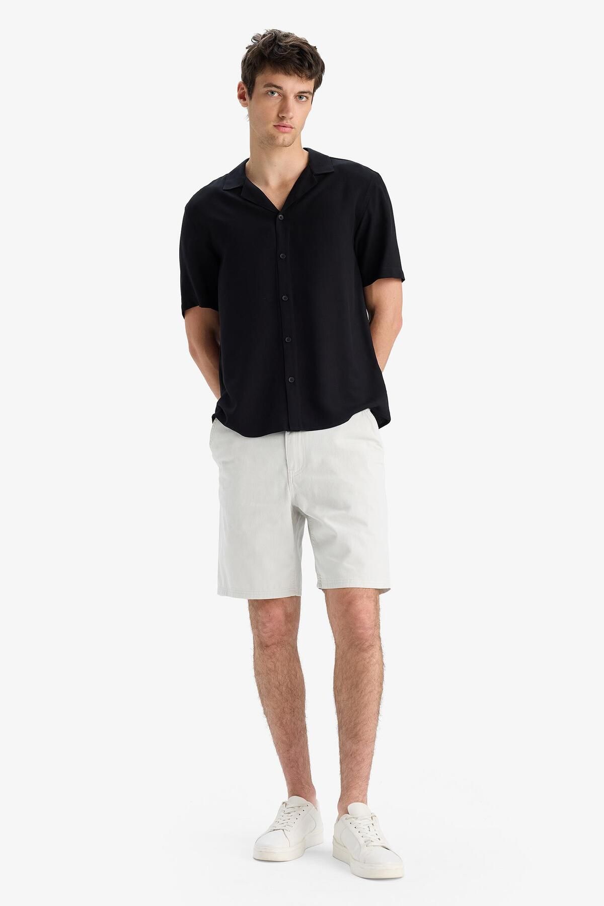 DeFacto-100% Cotton Regular Fit Bermuda Shorts E1231Ax25Sm 1