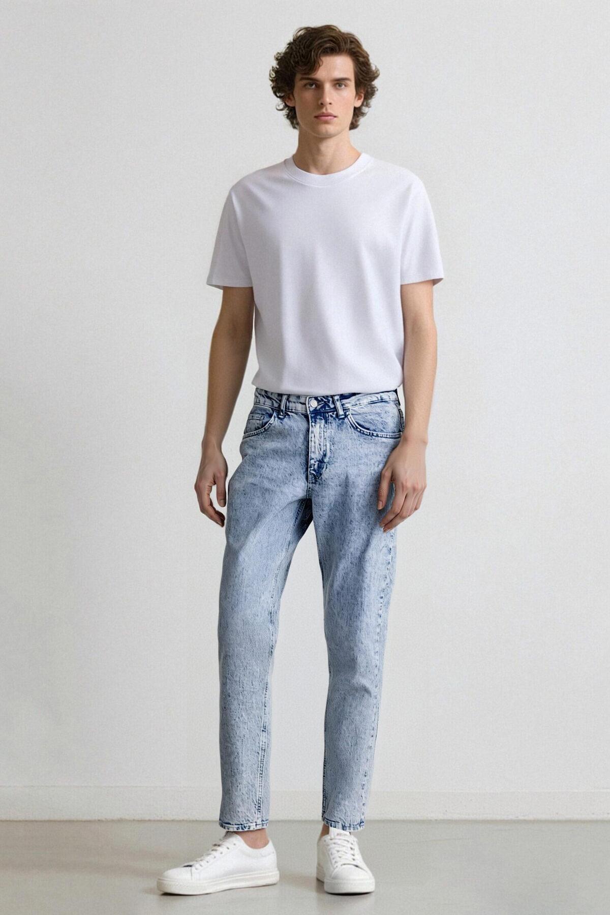 DeFacto-Παντελόνι Slim Tapered Fit Skinny Fit D2008AX25SP 1