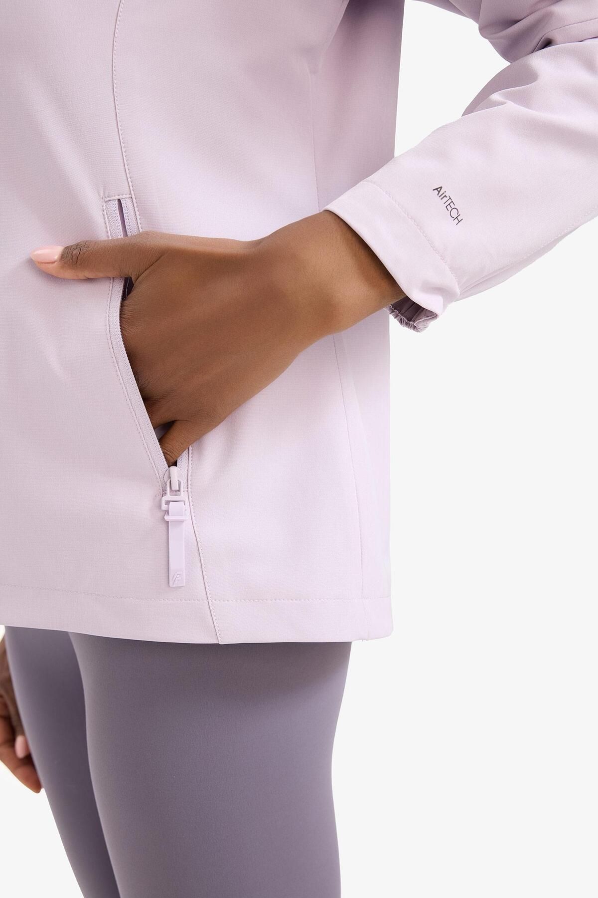 DeFacto-Water Repellent Coat with Lightweight Zipper and Pockets - Thin Hood, Lined C4952Ax24Wn 8