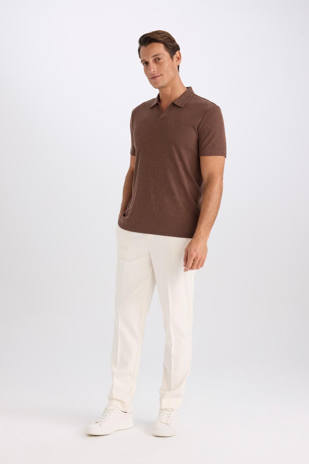 DeFacto-Summer Fabric Jogger Pants Elastic Waist with Lace-Up Straight Leg Stretching All Directions with Pockets A9943Ax25Sp 3