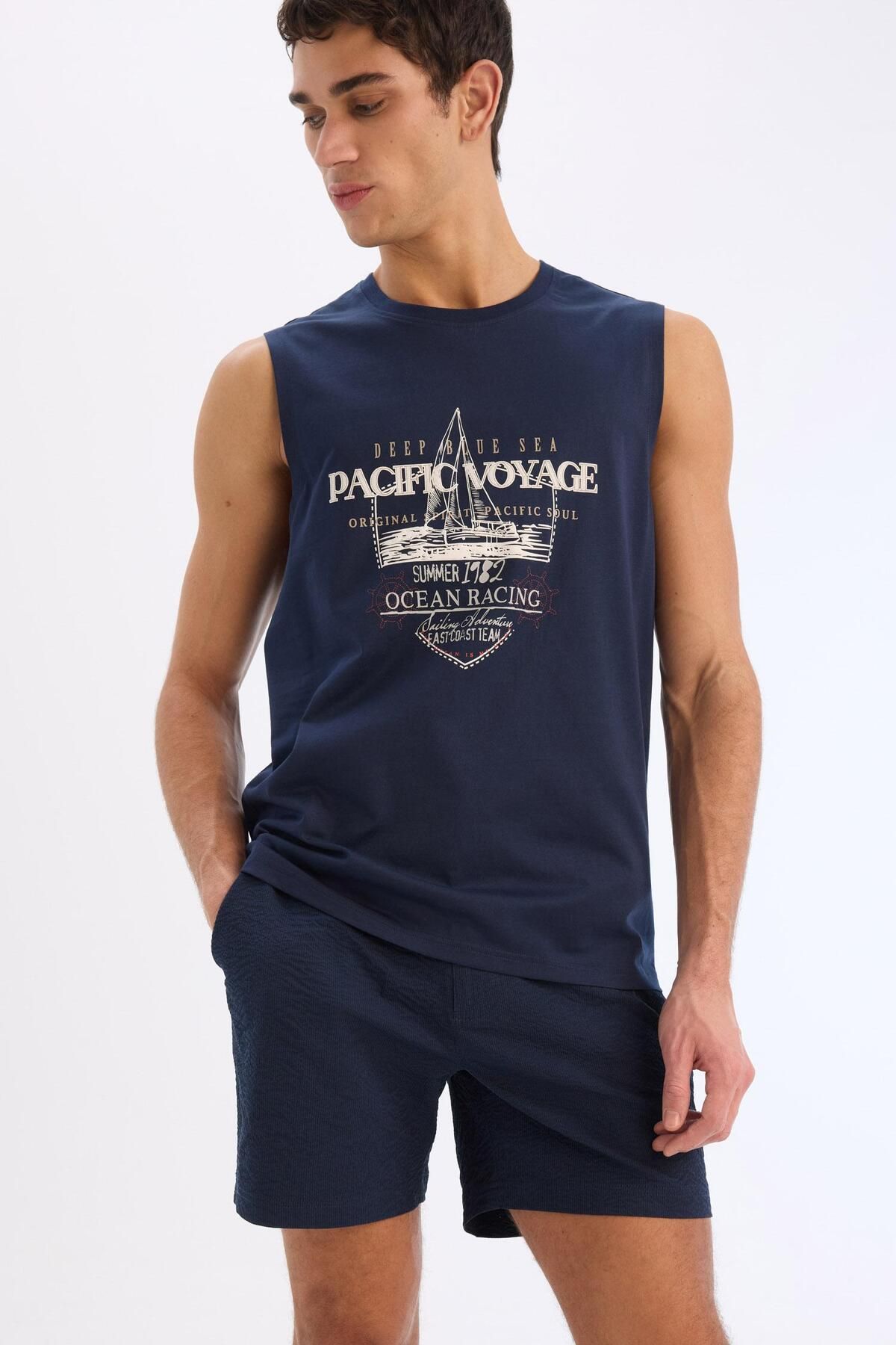DeFacto-Mesh Lined Button Front Short Length Sea Shorts E0904Ax25Hs 4
