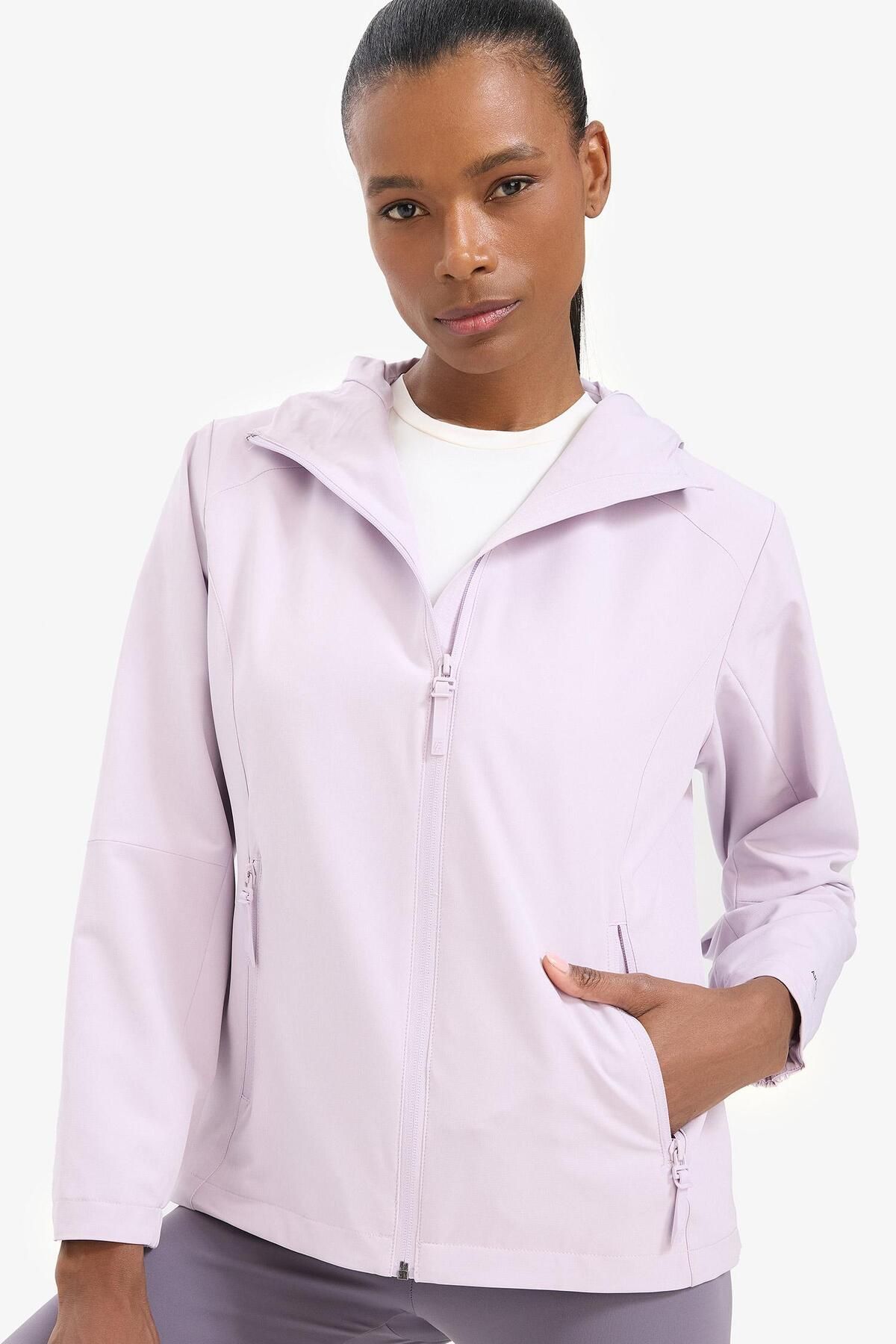 DeFacto-Water Repellent Coat with Lightweight Zipper and Pockets - Thin Hood, Lined C4952Ax24Wn 4