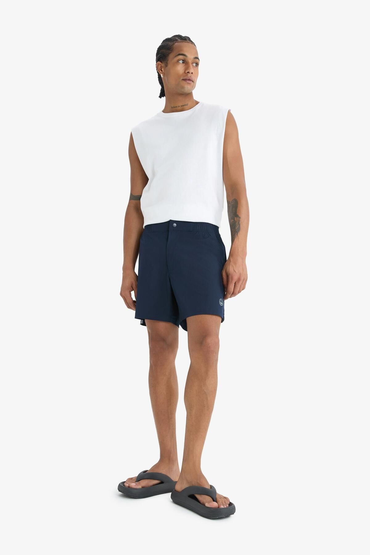 DeFacto-Defactofit Flexible Textured Short Length Sea Shorts E4057Ax25Hs 1