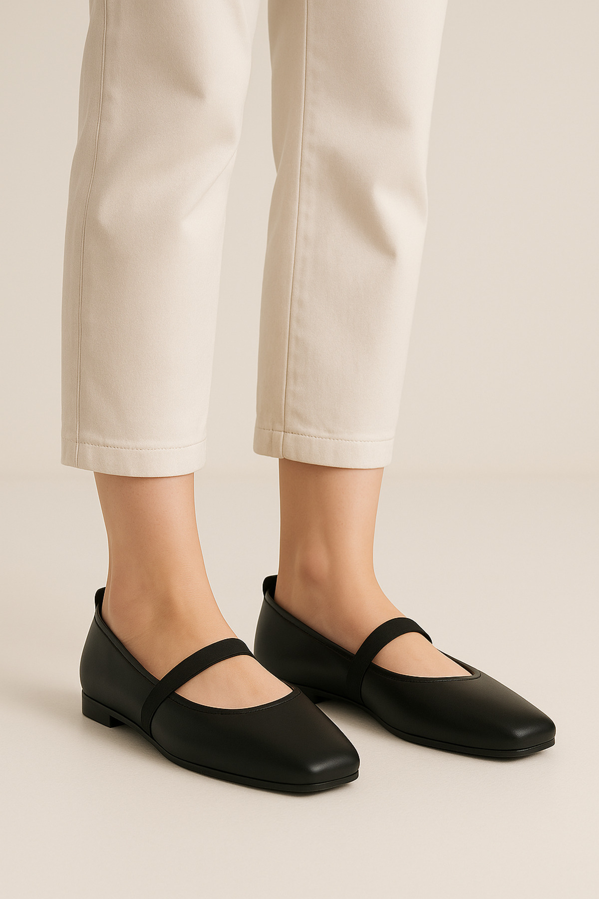 StWenn  F Siyah Babet Hafif Rahat Taban Ortopedik Kadın Anne Ayakkabısı Iş Ofis Günlük - Görsel 4