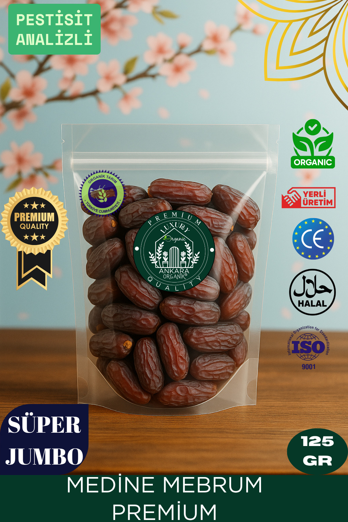 Ankara Organik Medine Mebrum Hurma - Özel, Premium, Jumbo 125 gr