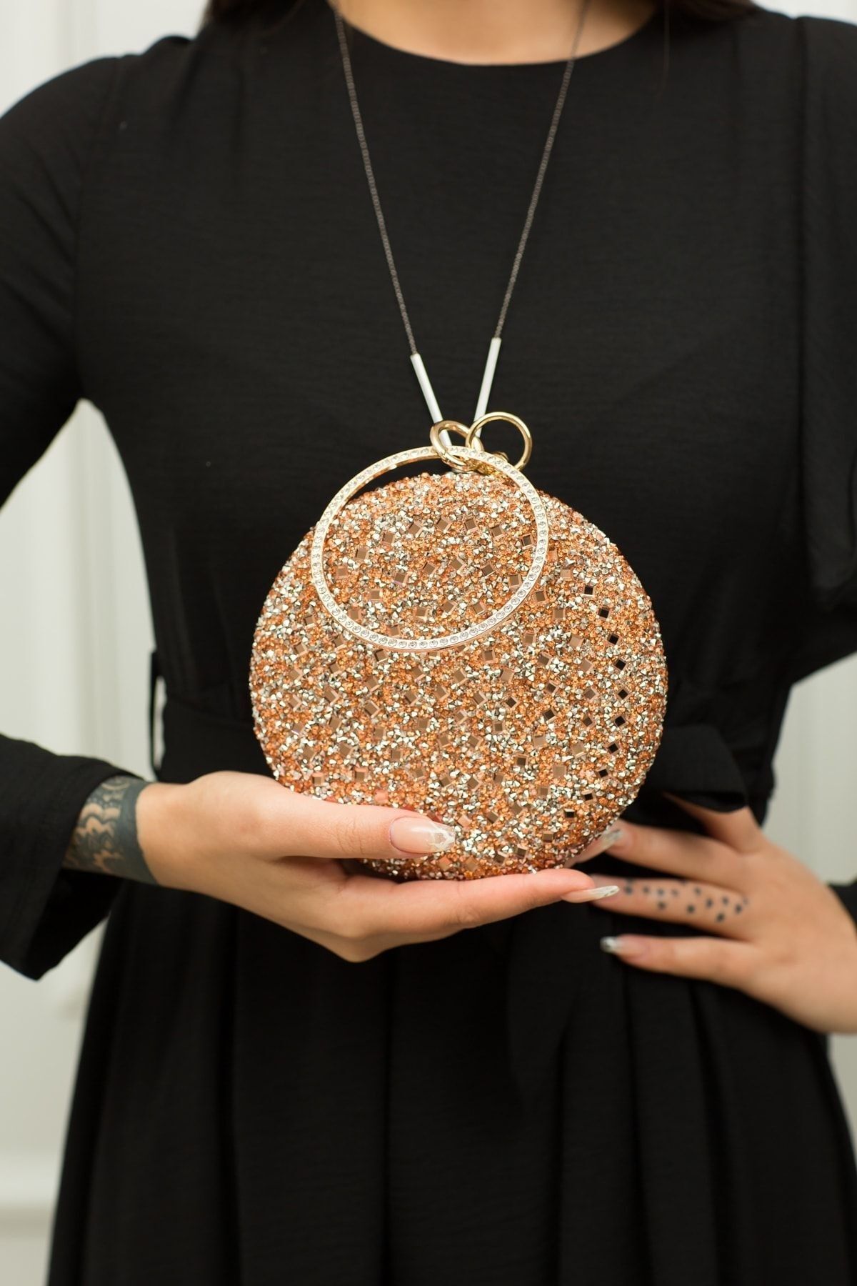 weem bag Elysara EB0167 | SIVAMA GÖSTERİŞLİ TAŞLI BİLEZİK ABİYE ÇANTA görsel 3