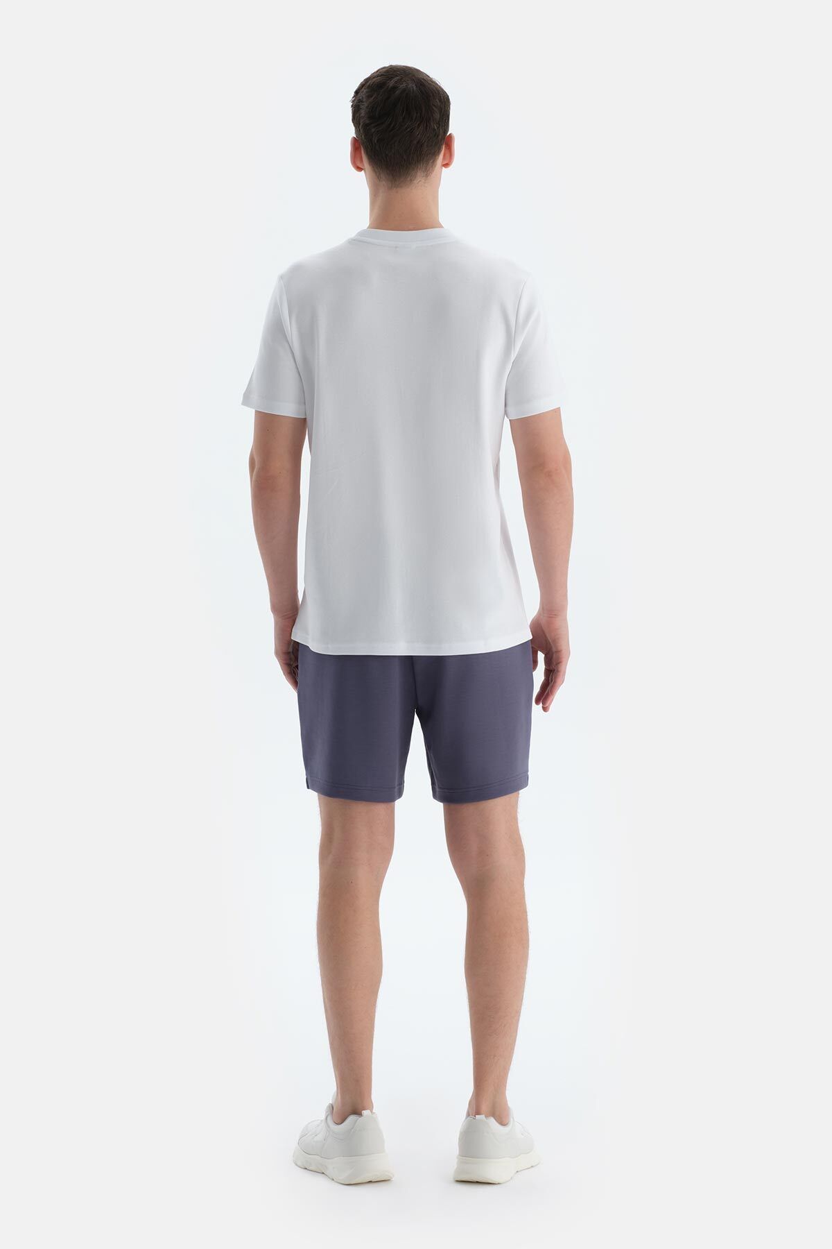 Dagi-Indigo Rib Detailed Shorts with Pockets and Drawstring 2