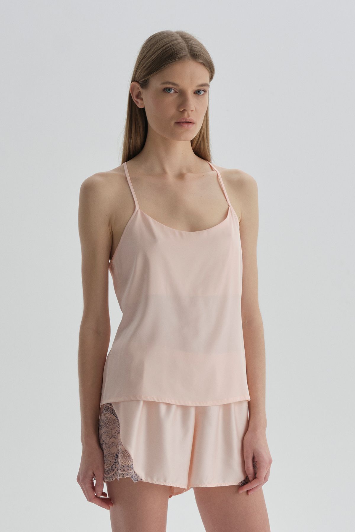 Dagi-Pink Camisole Pijama Top 1