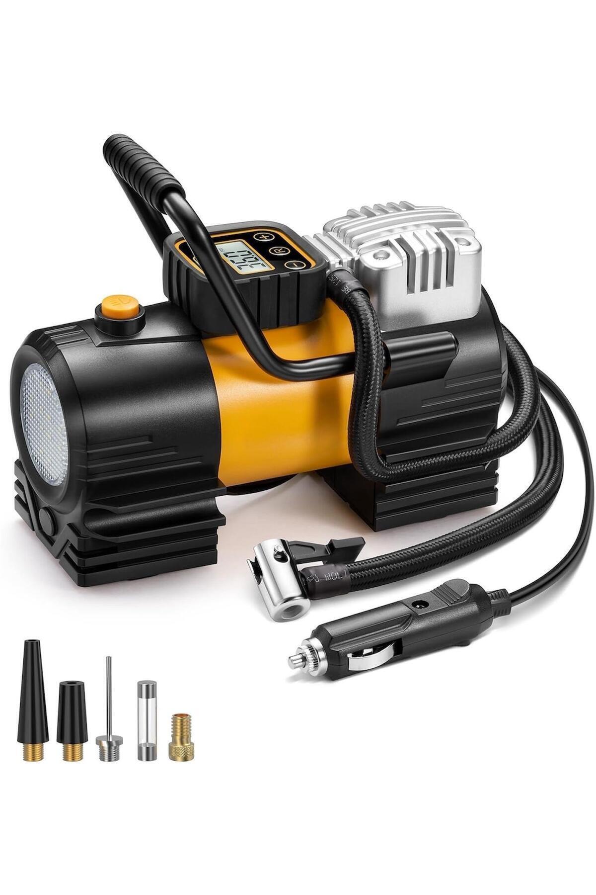 Enshall Yeni Güçlü Taşınabilir Auhma Araç Çakmaklık Uyumlu Araç Lastik Şişirme Kompresörü