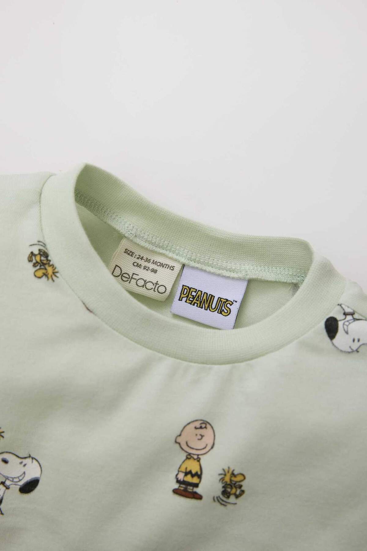 DeFacto-Komplet piżamowy Snoopy dla chłopca - czesana bawełna, długi rękaw, elastyczny pas, długie spodnie E0753A525Sp 3