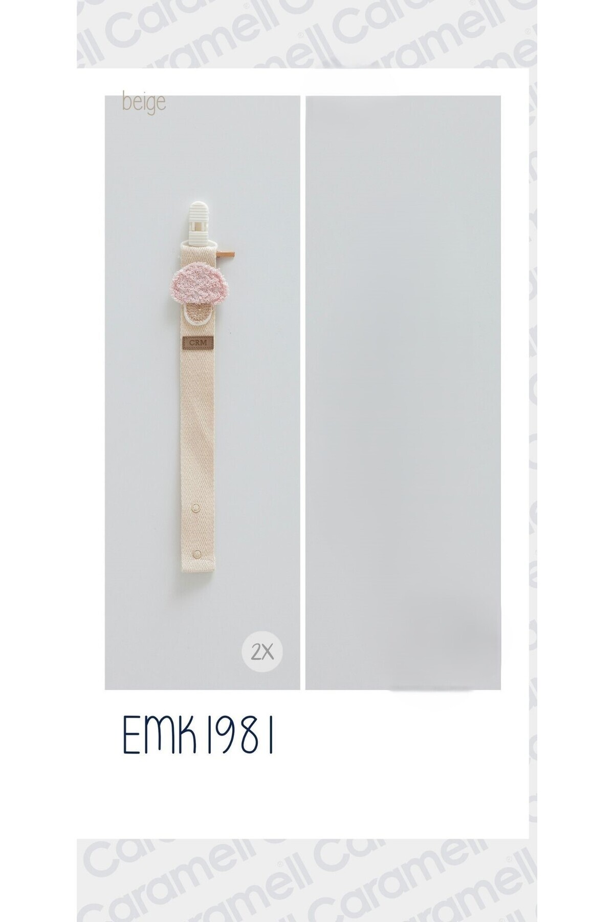 Caramell My Baby Kumsal Basic Mantar Desenli Emzik Askısı 1981 Bej Tekli