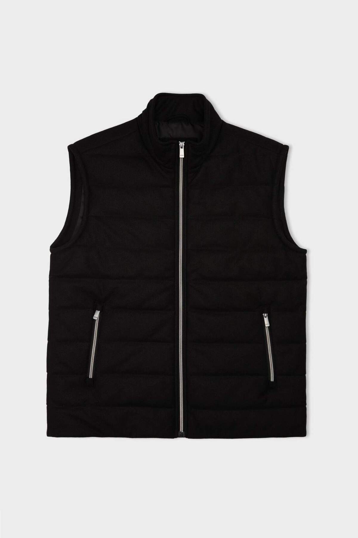 DeFacto-Slim Fit Slim Fit állógallér cipzáras mellény D7536AX25SP 6