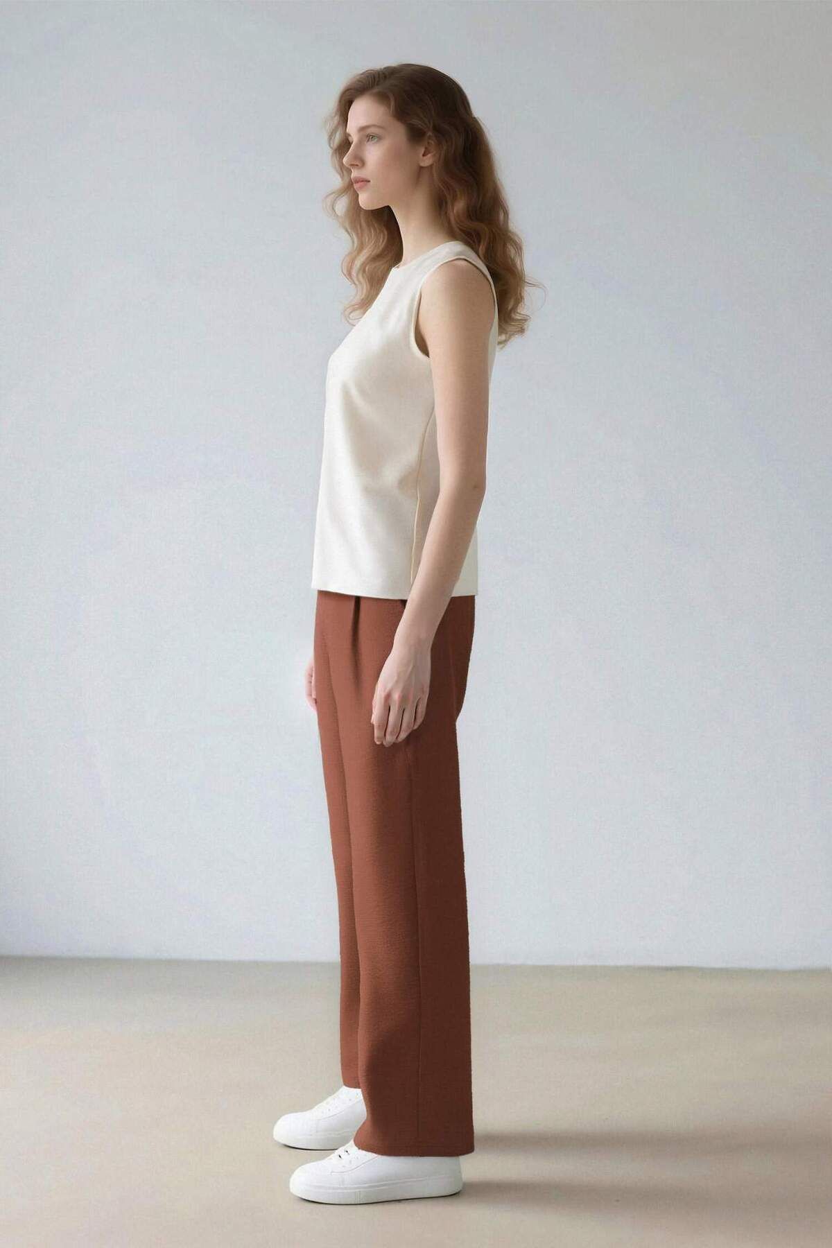 DeFacto-Jogger Pants Linen Look High Waist Straight Leg with Pockets R0433Az25Sp 4
