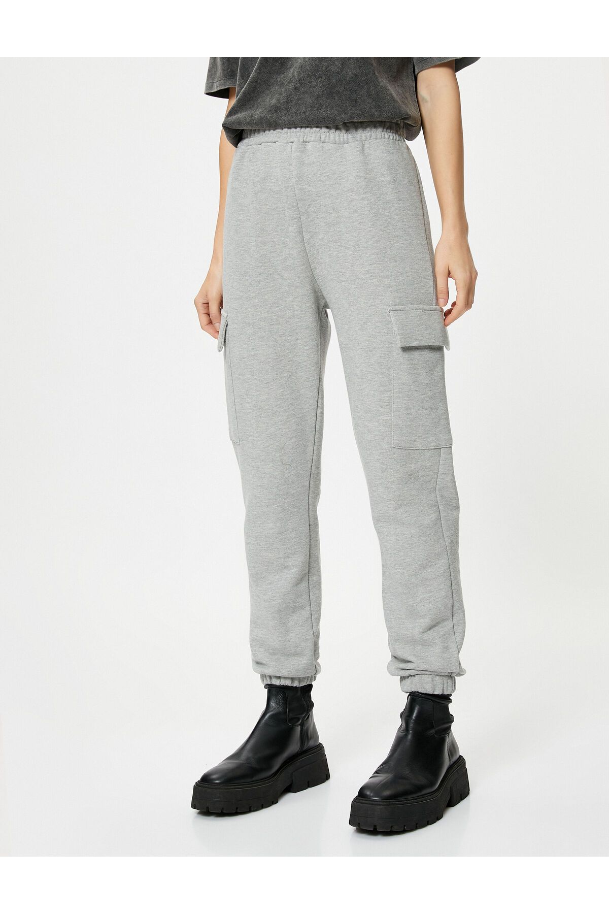 Koton-Jogger Sweatpants with Cargo Pockets and Elastic Waist 3