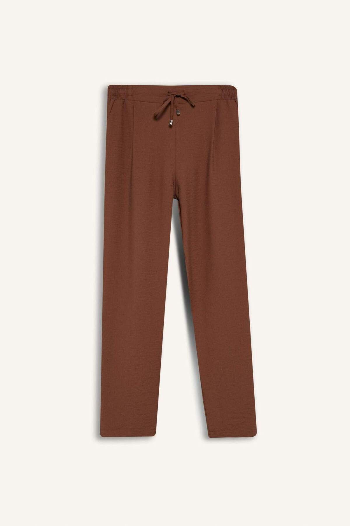 DeFacto-Jogger Pants Linen Look High Waist Straight Leg with Pockets R0433Az25Sp 8