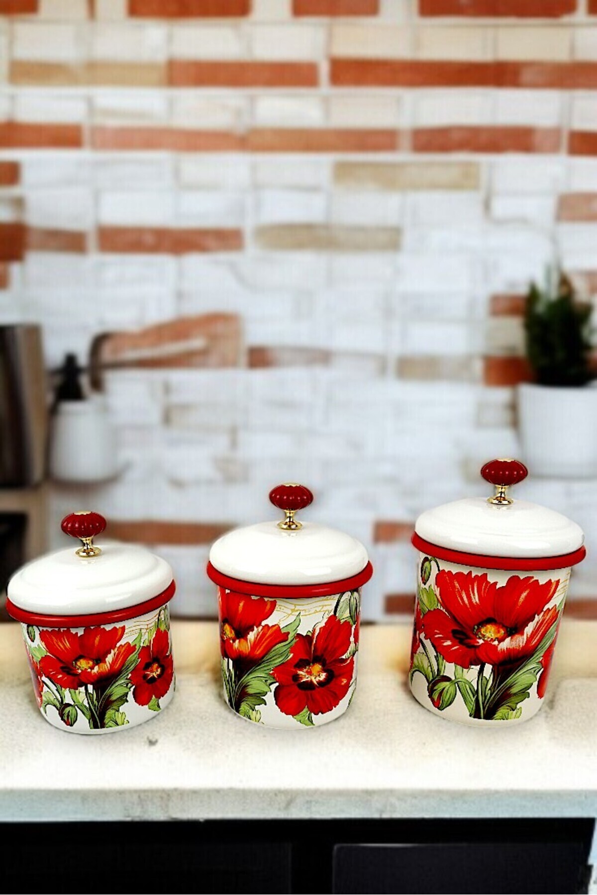 İnci Emaye-Enamel Jar with Lid-1 /-1.3 / -1.5 Liter-Spice Jar, Dowry, Yogurt Fermentation, Multi-Purpose Jar 3
