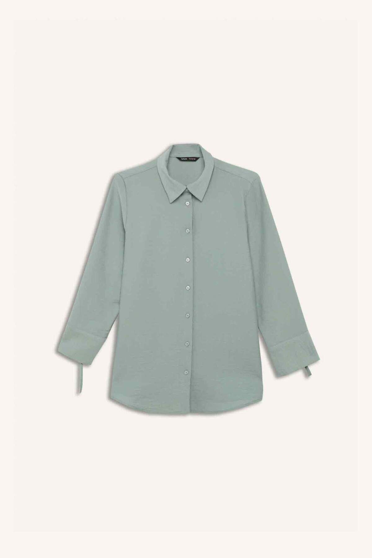 DeFacto-Normale Passform, einfarbiges Basic-Langarmshirt C3819AX25SP 8