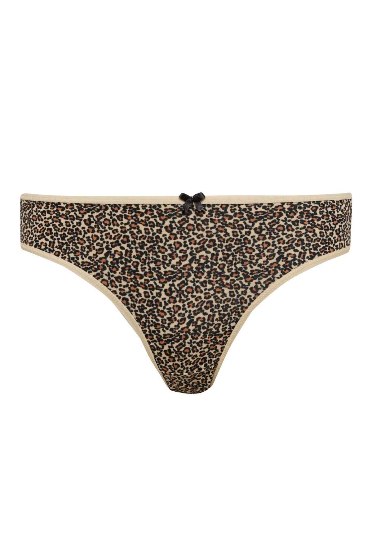 DeFacto-Pack of 3 Slip Panties with Leopard Print to Fall in Love - E4882Ax 2