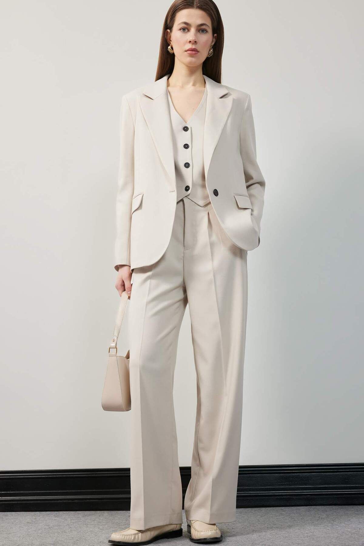 DeFacto-Oversize Wide Fit Buttoned Basic Plain Blazer Jacket B0490Ax25Sp 2