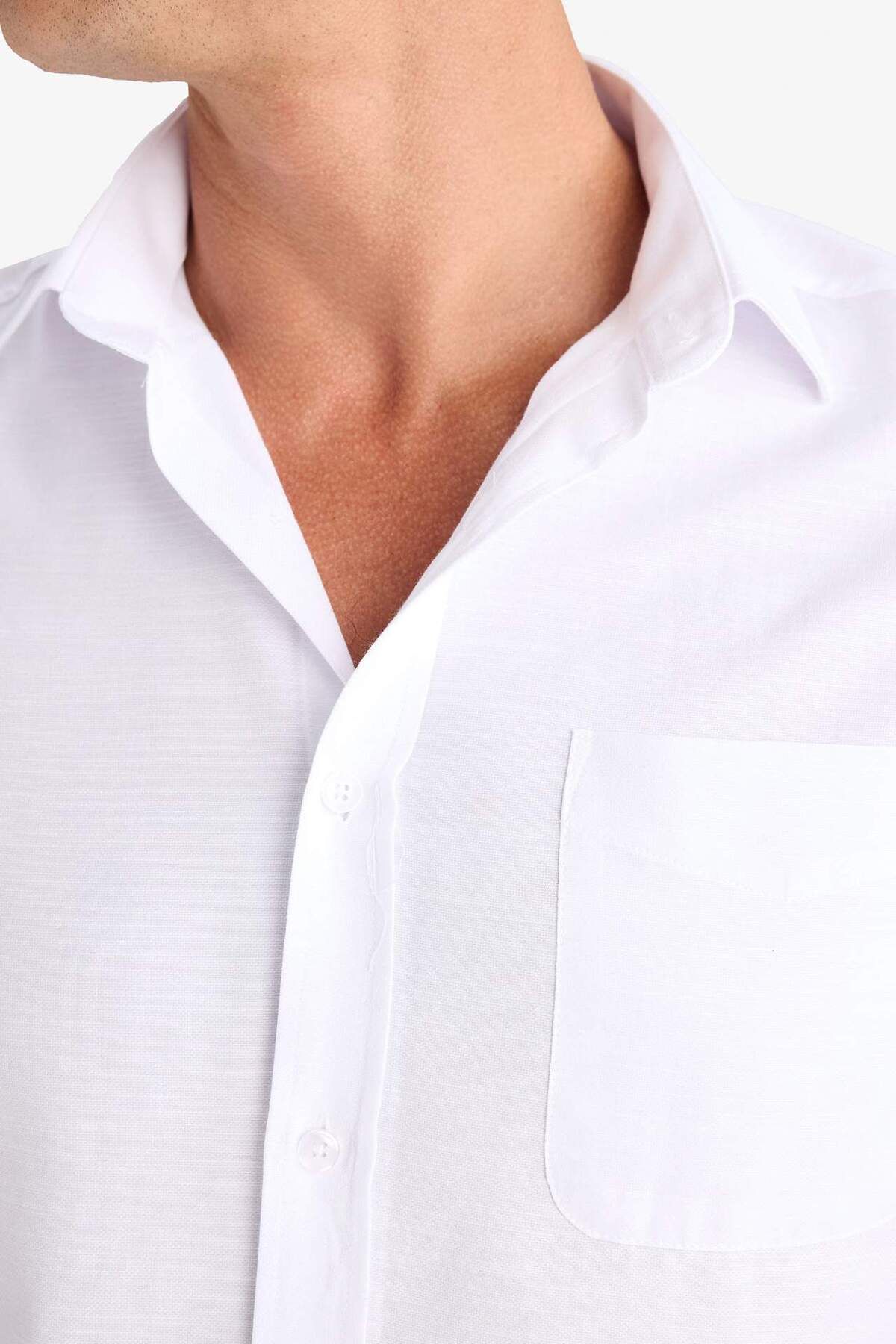 DeFacto-Modern Fit Polo Neck Basic Solid Short Sleeve Shirt E5077Ax25Sm 6