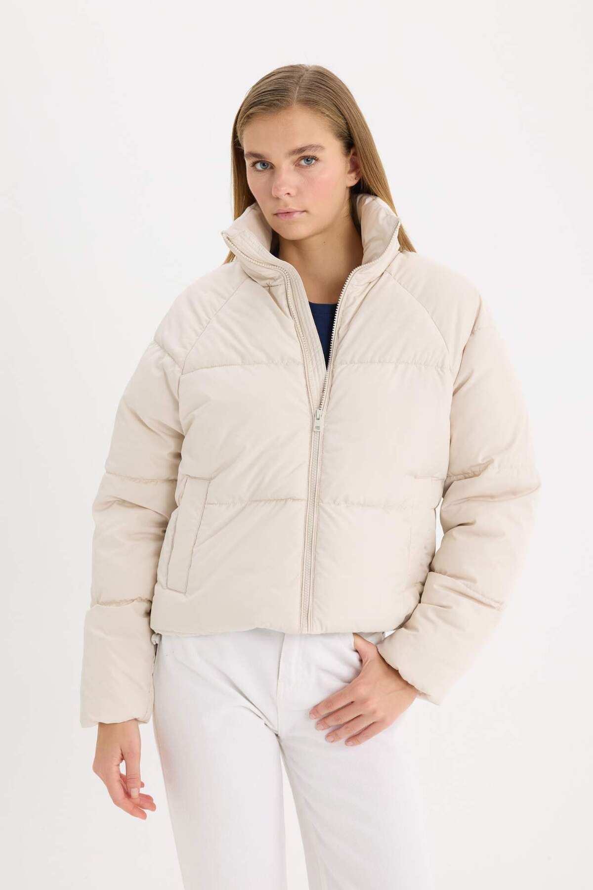 DeFacto-Regular Fit Inflatable Jacket with Zipper Pocket E7385Ax24Wn 4