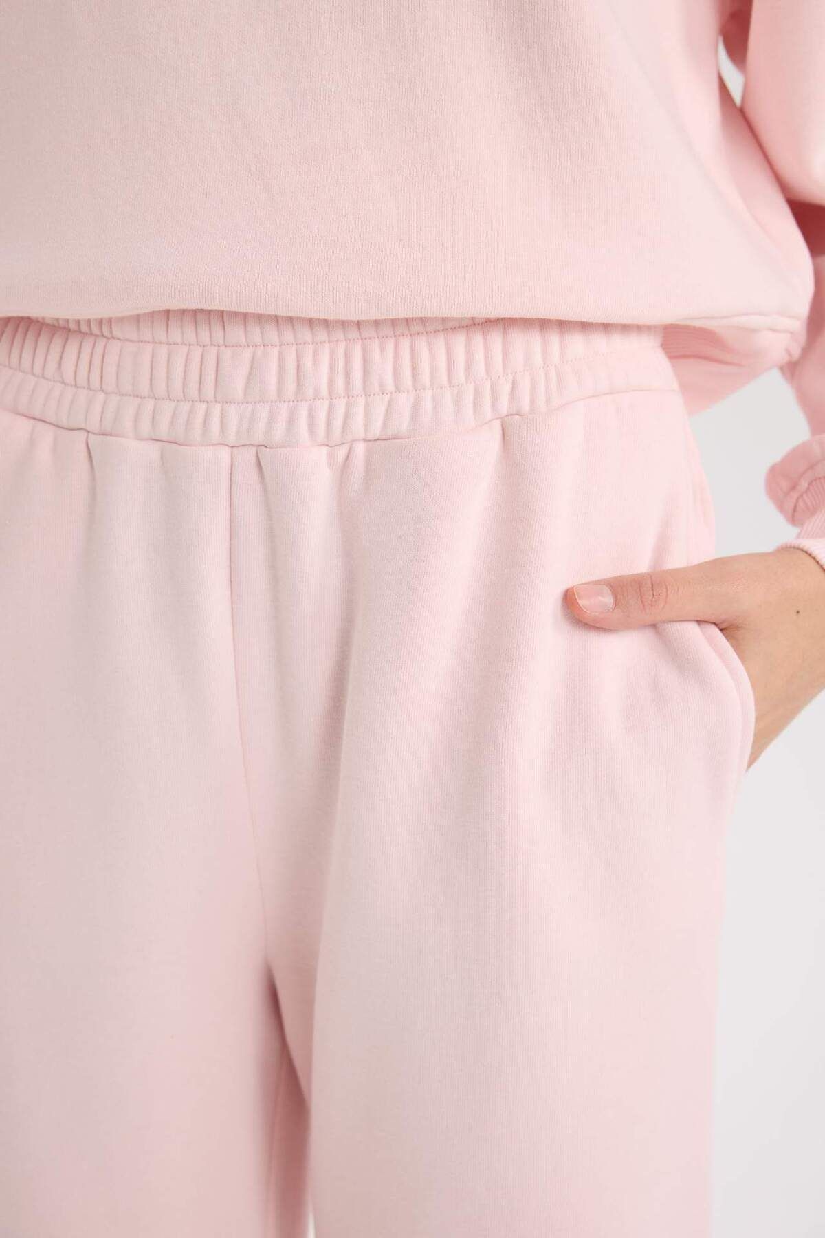 DeFacto-Φούτερ Straight Fit Τυπικό μέγεθος Basic Απλό με τσέπες Ελαστική μέση Φαρδιά φαρδιά πόδι E4739AX24CW 5