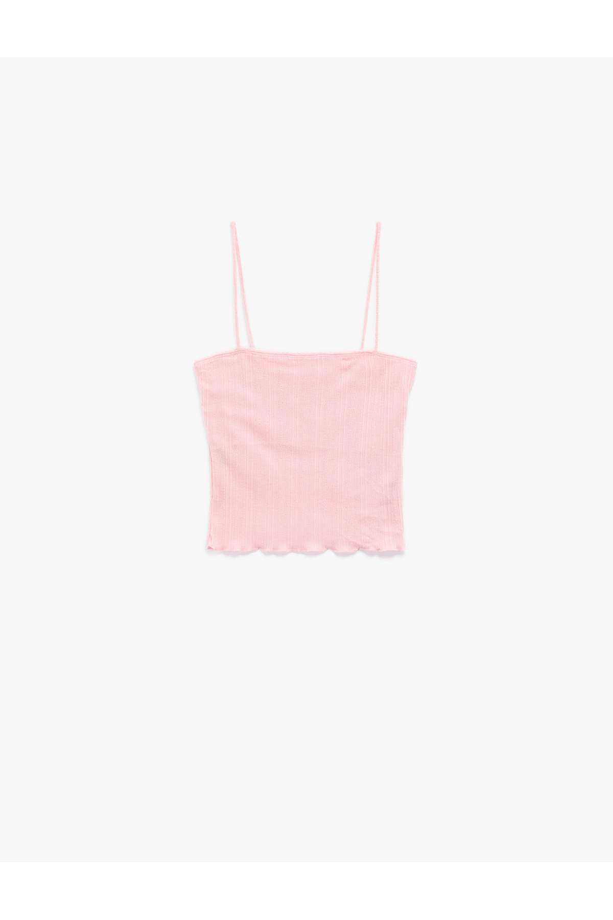 Koton Slim Fit İnce Askılı Crop Atlet görsel 3