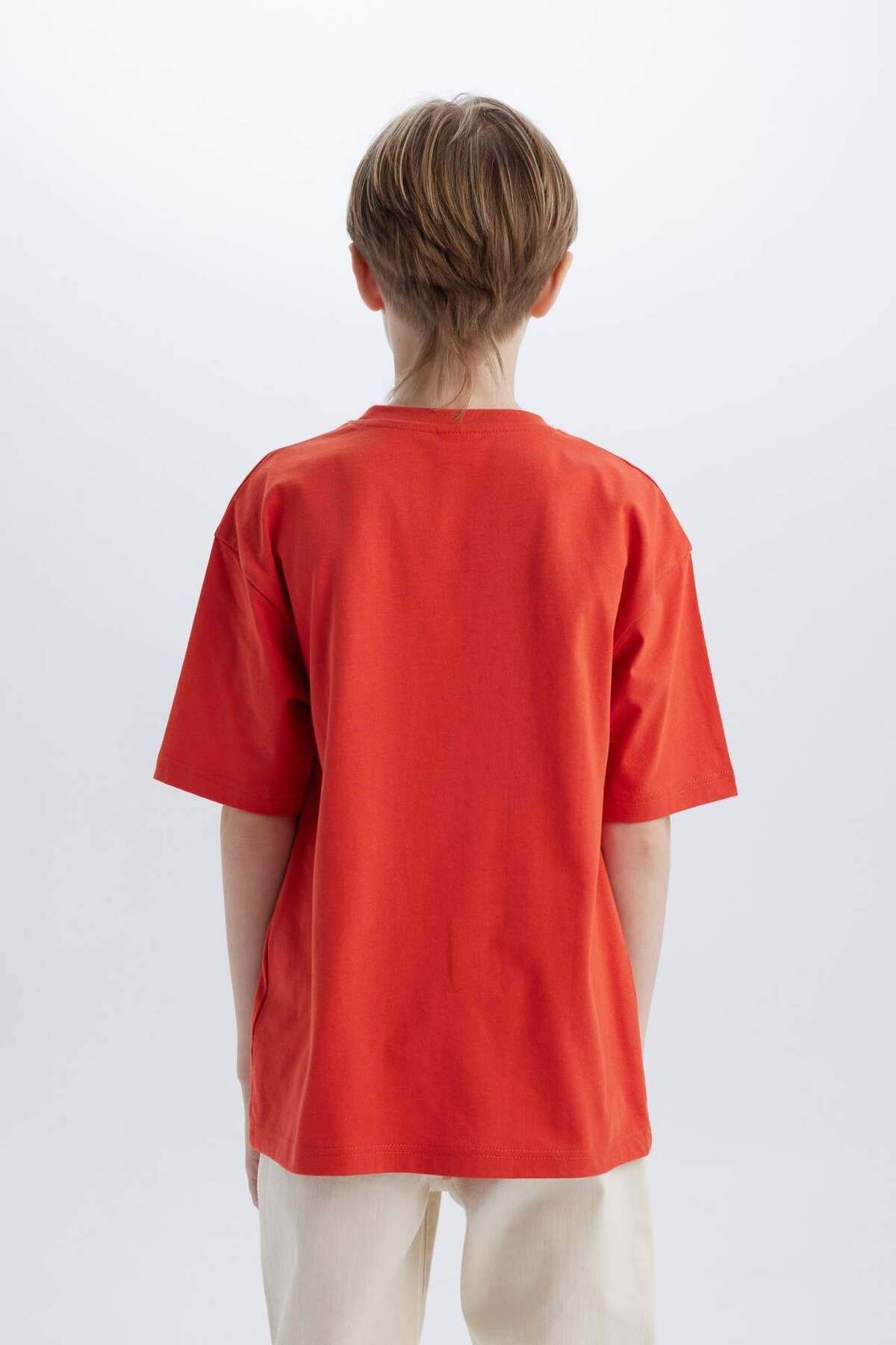 DeFacto-Tricou oversize pentru băiat, cu mânecă scurtă, cu decolteu rotund, simplu, B5927A825SM 6