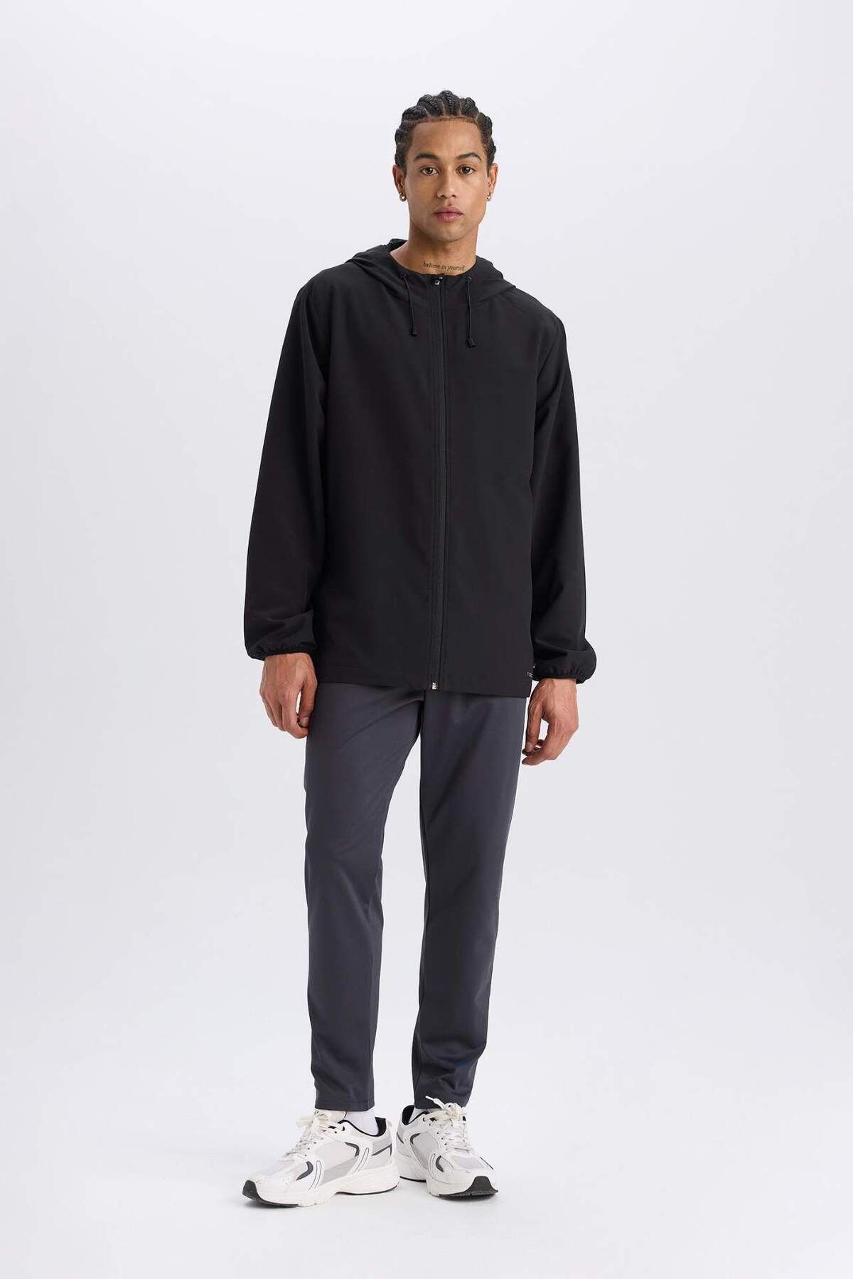 DeFacto-Defactofit - Hooded and Zippered Regular Fit Coat D6179Ax25Sp 4