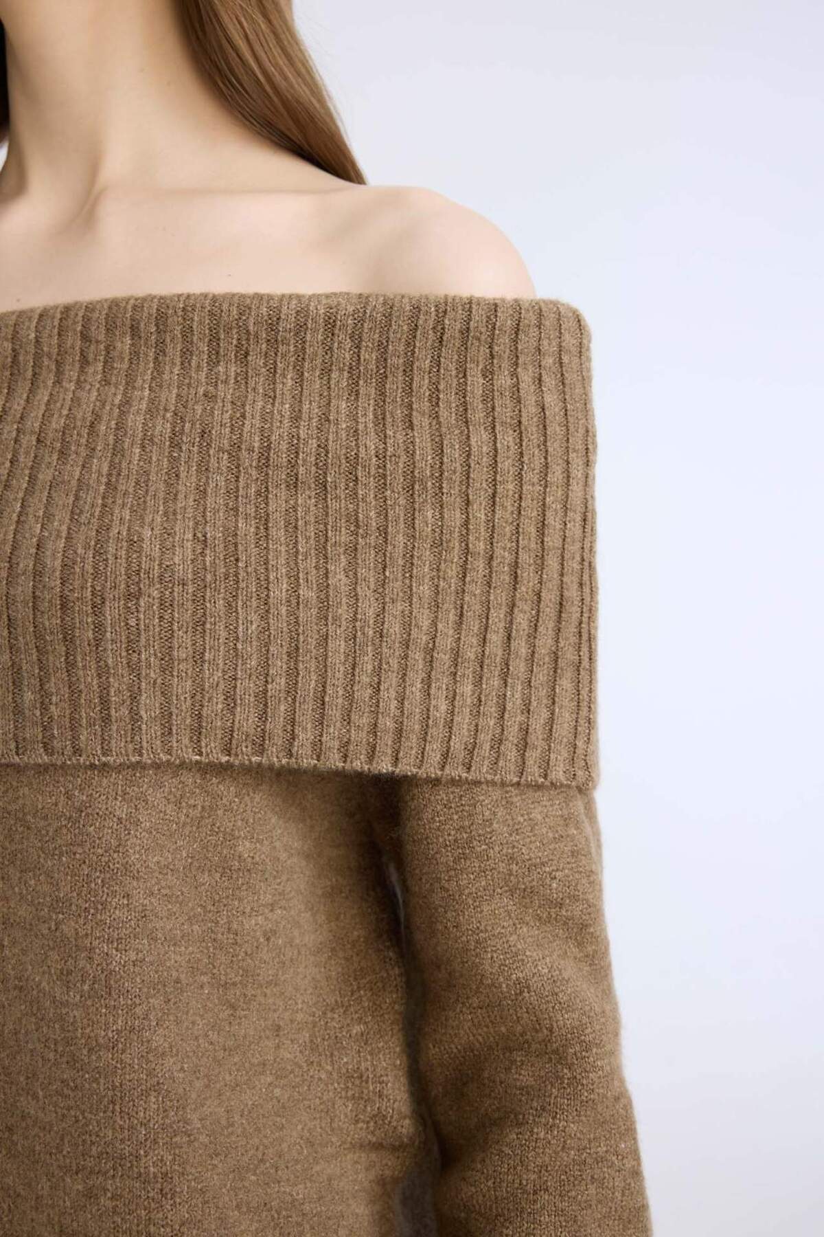 DeFacto-Offener Schulterpullover mit regulärer Passform E4549AX24WN 5