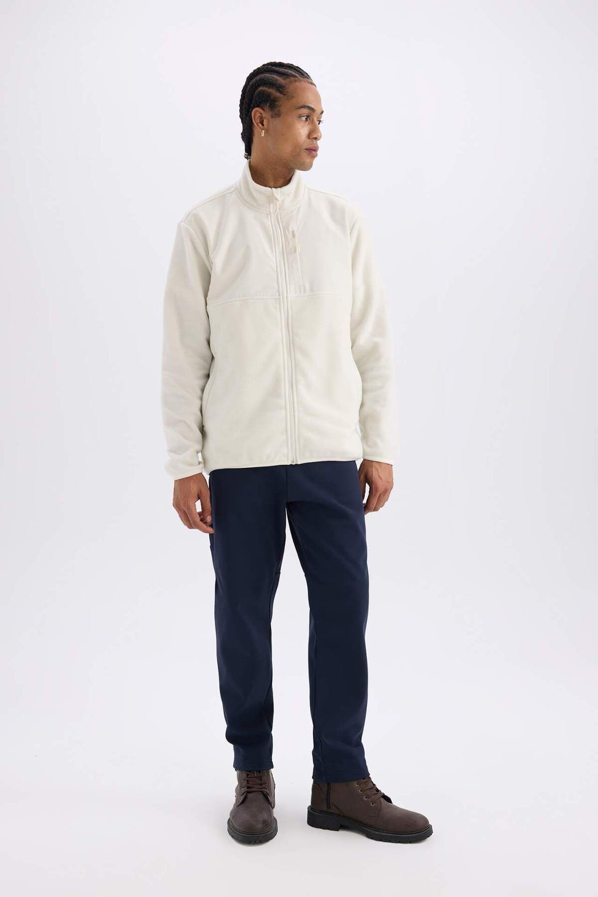 DeFacto-Defactofit - Standard Fit Thick Jogger Sweatpants with Pockets, Sports Elastic Waist D6312Ax24Wn 3