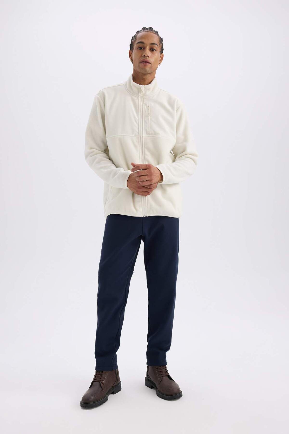 DeFacto-Defactofit - Standard Fit Thick Jogger Sweatpants with Pockets, Sports Elastic Waist D6312Ax24Wn 2