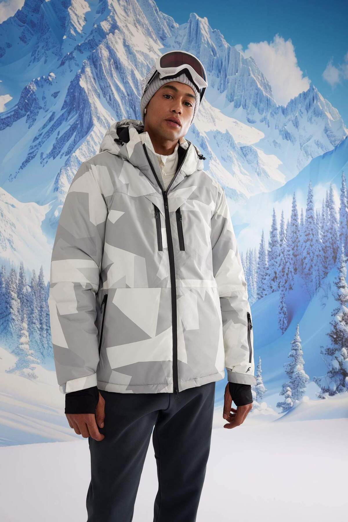 DeFacto-Defactofit Ski Coat Water Repellent Windproof Hooded Zippered Ultra-Protective A7116Ax24Wn 4