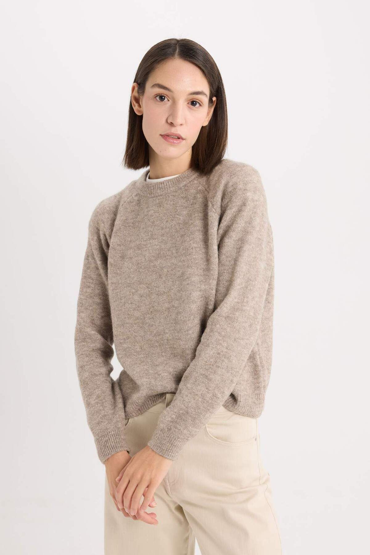 DeFacto-Basic-Strickpullover mit normaler Passform und Rundhalsausschnitt D0035AX24WN 3