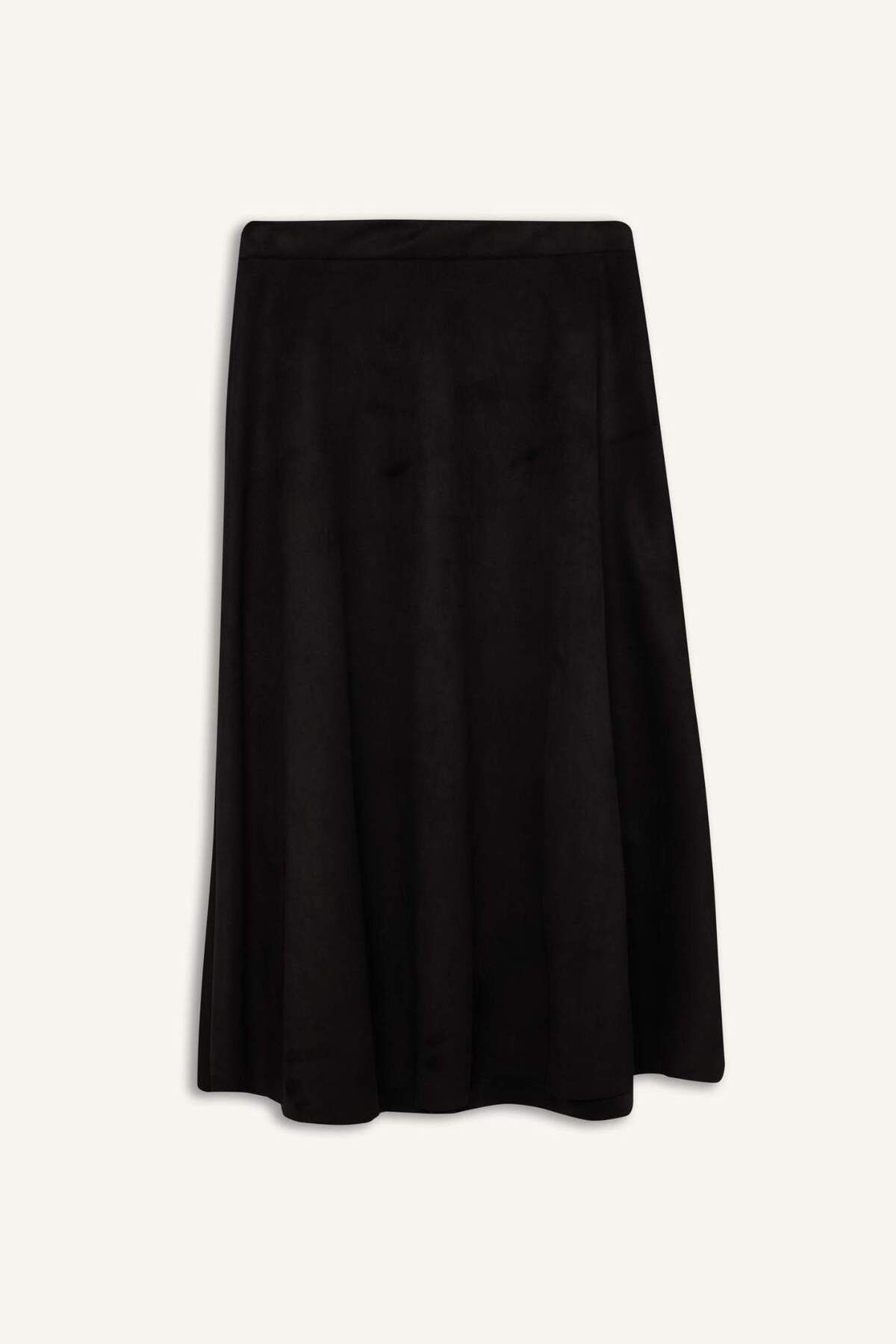 DeFacto-A-Line Basic Plain Suede Midi Skirt E5405Ax24Wn 7