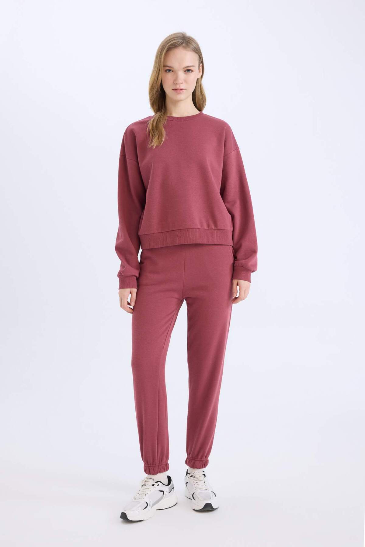 DeFacto-Schul Regular Fit Normal Fit Basic Plain Trainingsanzug-Set mit dickem Fleece innen D8022AXNS 2