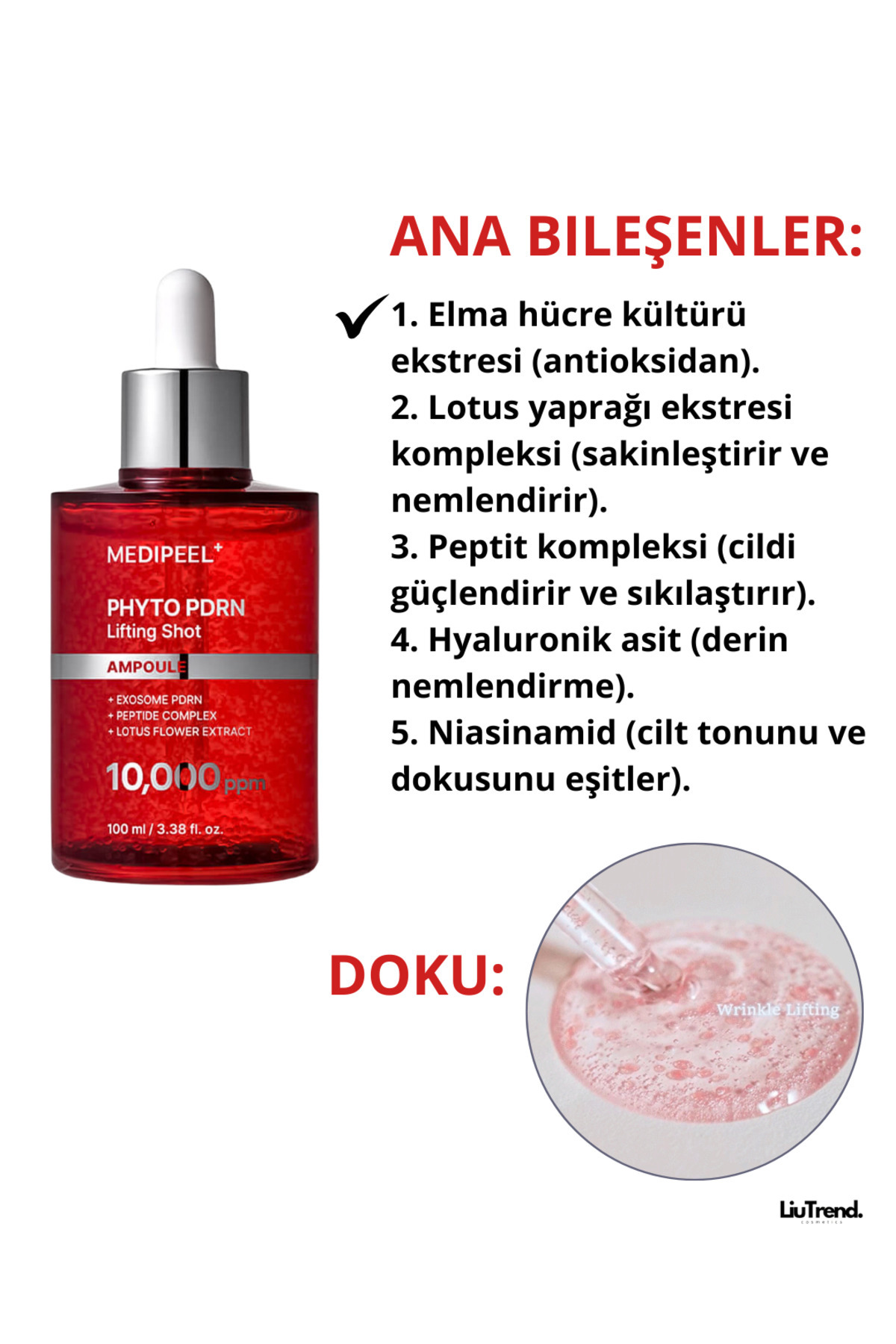 Phyto Exosome PDRN Lifting Shot Ampoule 100 ml PDRN'li Peptid Lifting Ampulü — M0302 — تصویر 3 از 7