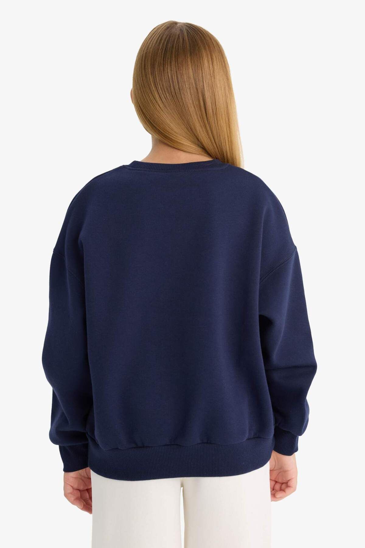 DeFacto-Girl's Relax Fit Crew Neck Printed Sweatshirt D4384A824Wn 6