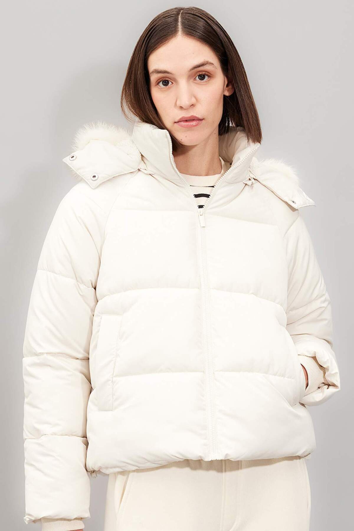 DeFacto-Regular Fit Hooded Coat 1