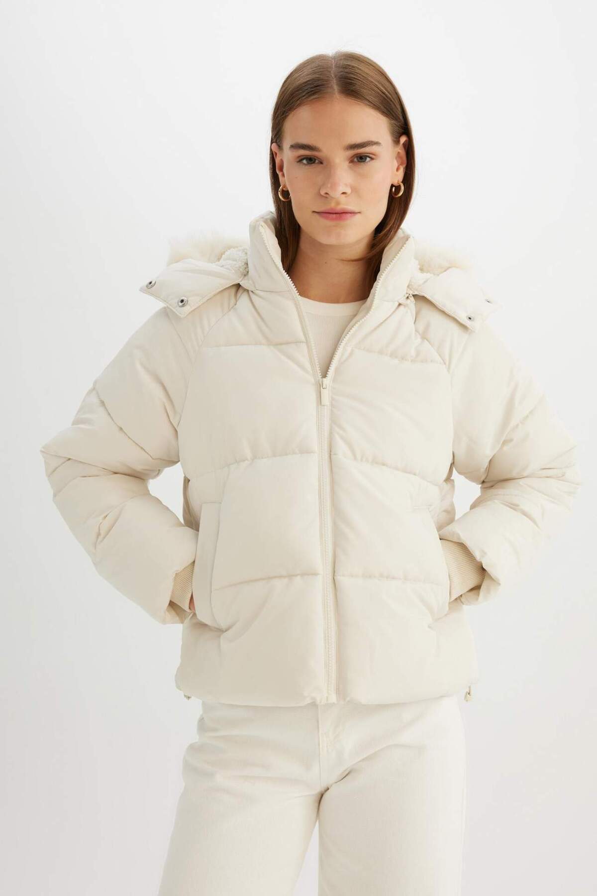 DeFacto-Regular Fit Hooded Coat 5