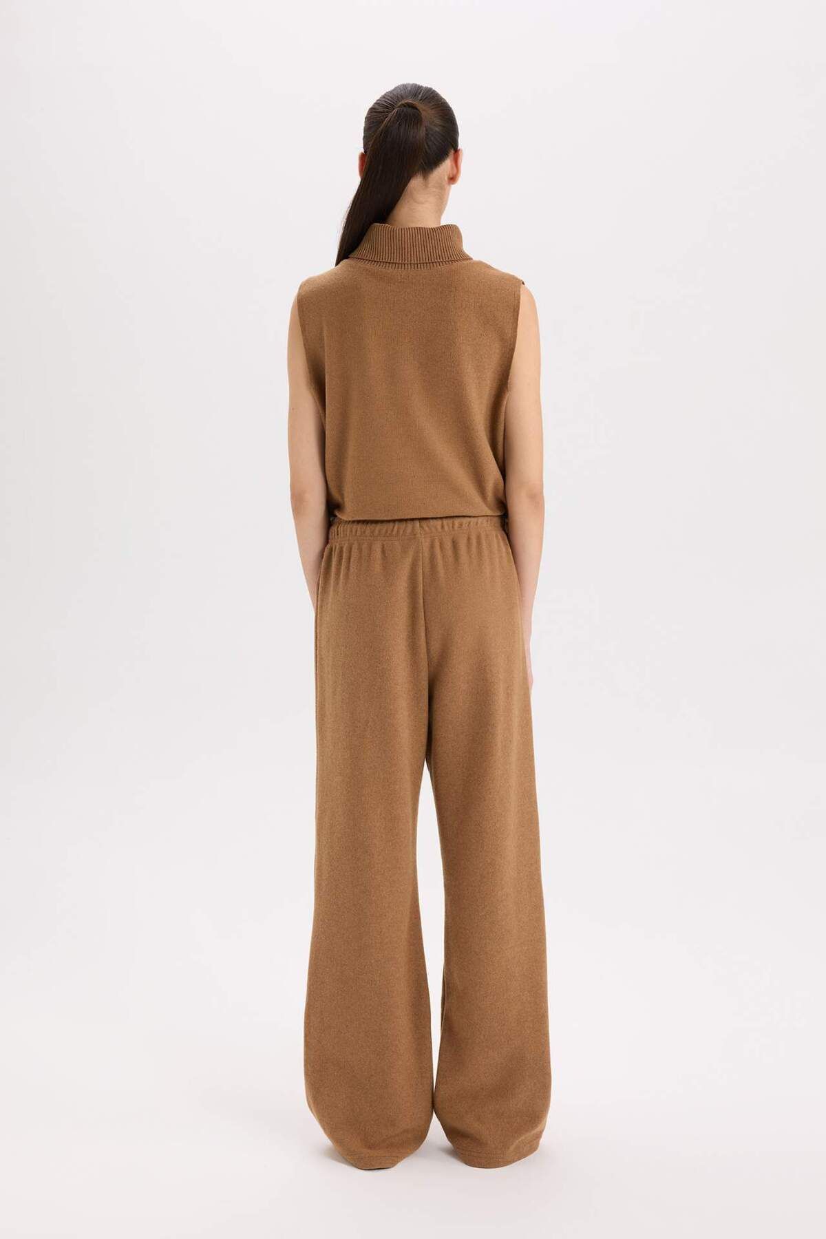 DeFacto-Pantaloni largi, largi, cu șireturi, cu talie elastică D9815AX24WN 6
