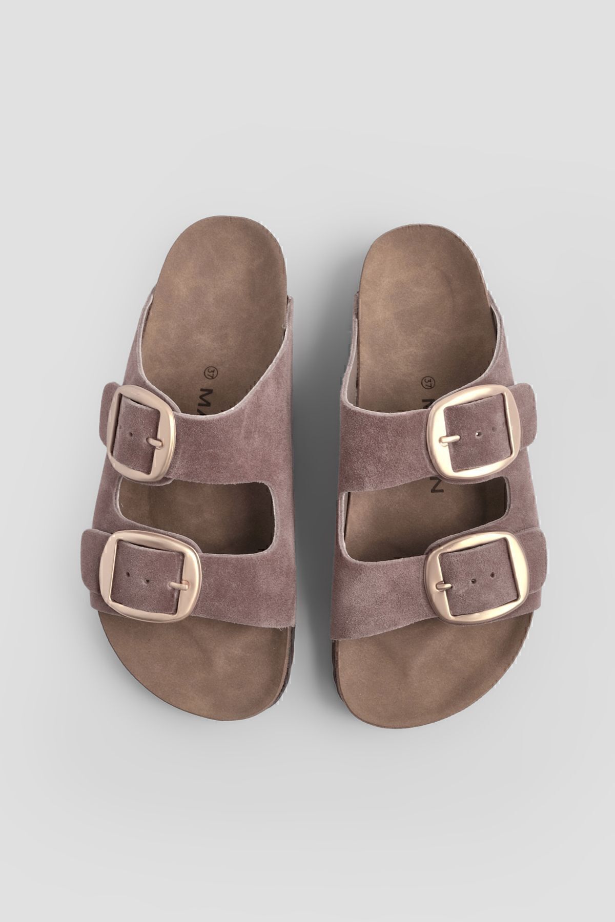 Marjin-Dámske denné papuče z pravej kože s dvojitým pásom Eva Sole Poly Mink 7