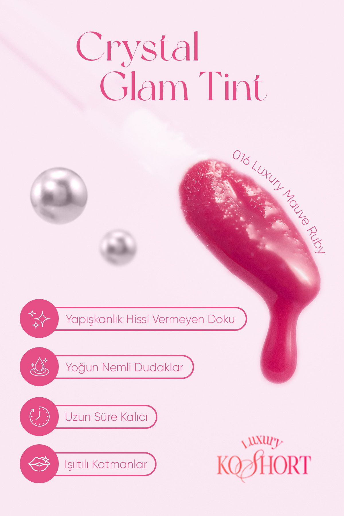 CLIO-Clio Crystal Glam Tint - Stickiness, Non-Giving, Intense Shine (16 Luxury Mauve Ruby) 3