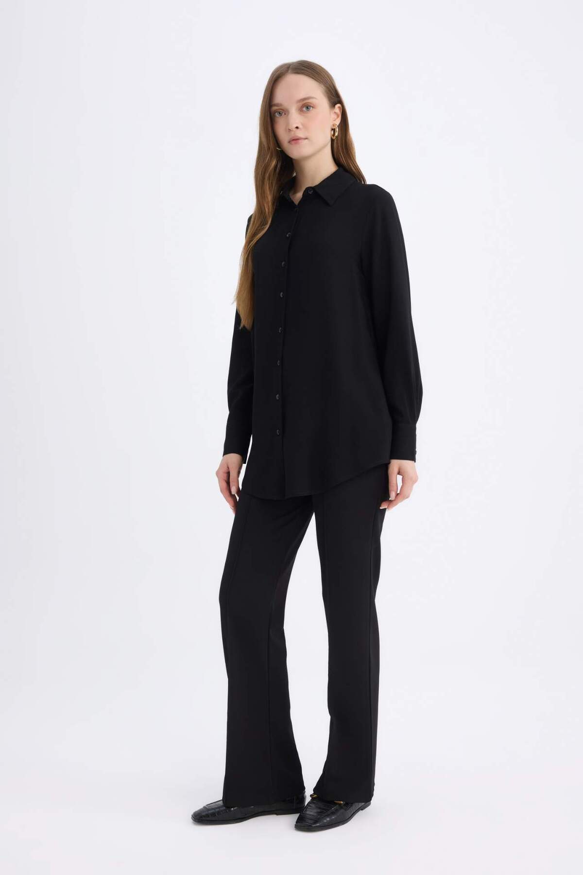DeFacto-Straight Fit Basic Plain Skuba Crepe Trousers E4600Ax24Wn 2