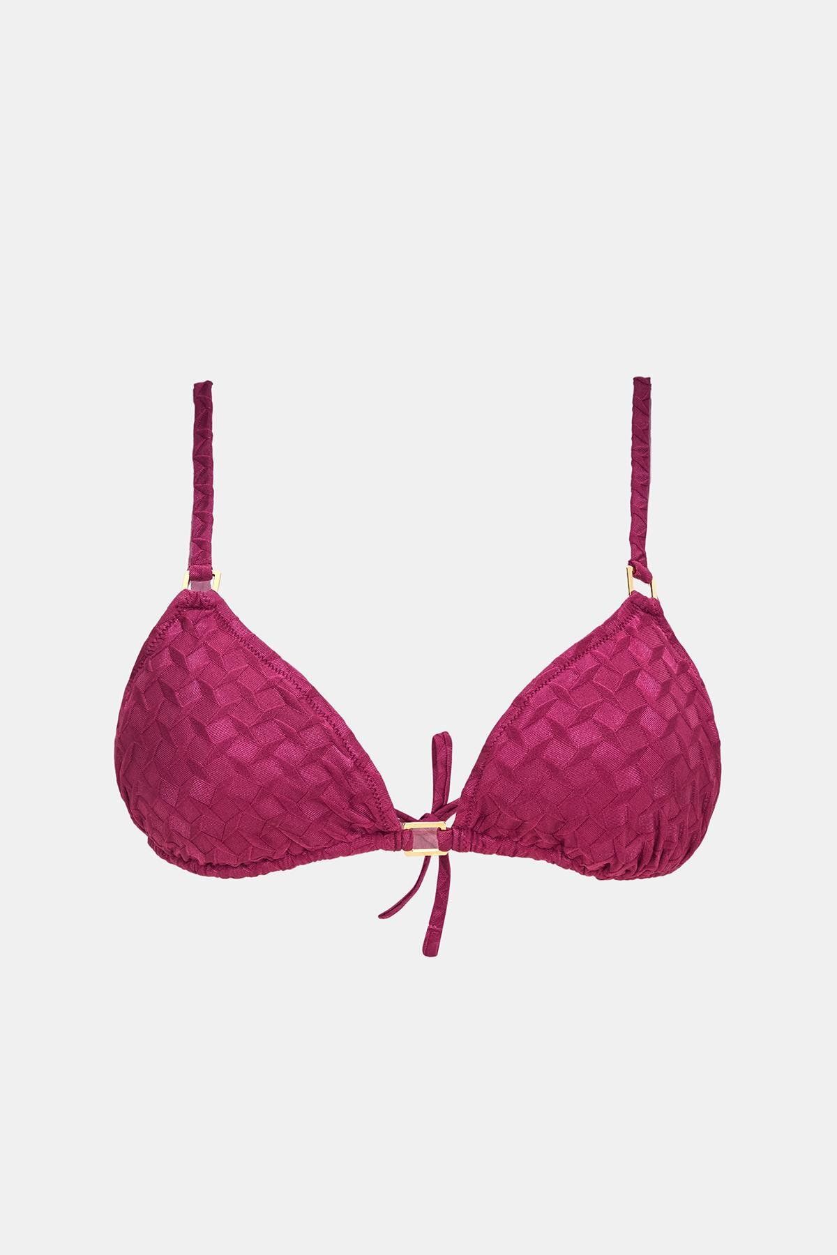 Amarelle-Olympos Purple Triangle Bikini Top with Removable Pad Without Padding 8