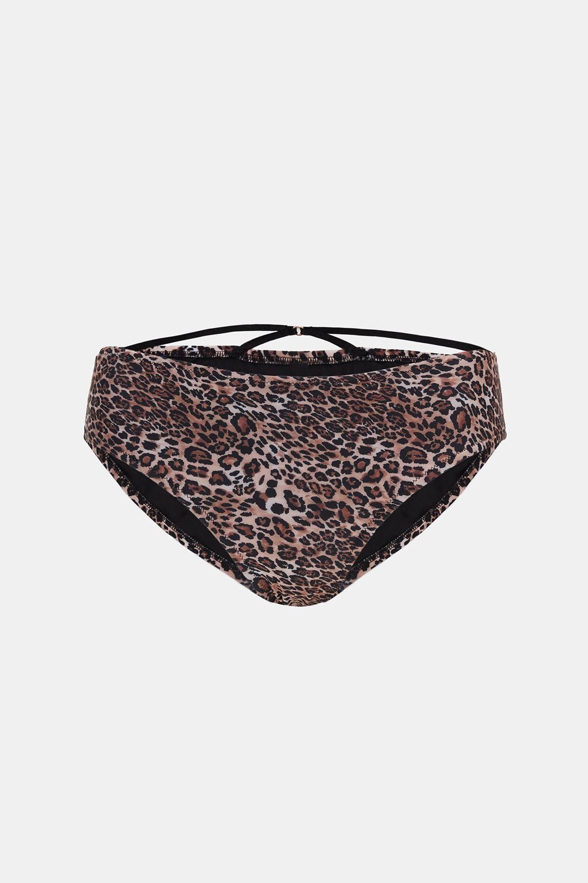Amarelle-Capetown Leopard Patterned Gathered Bikini Bottom 7