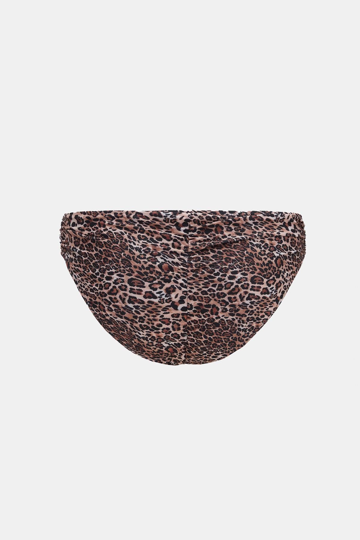 Amarelle-Capetown Leopard Patterned Gathering Bikini Bottom 8