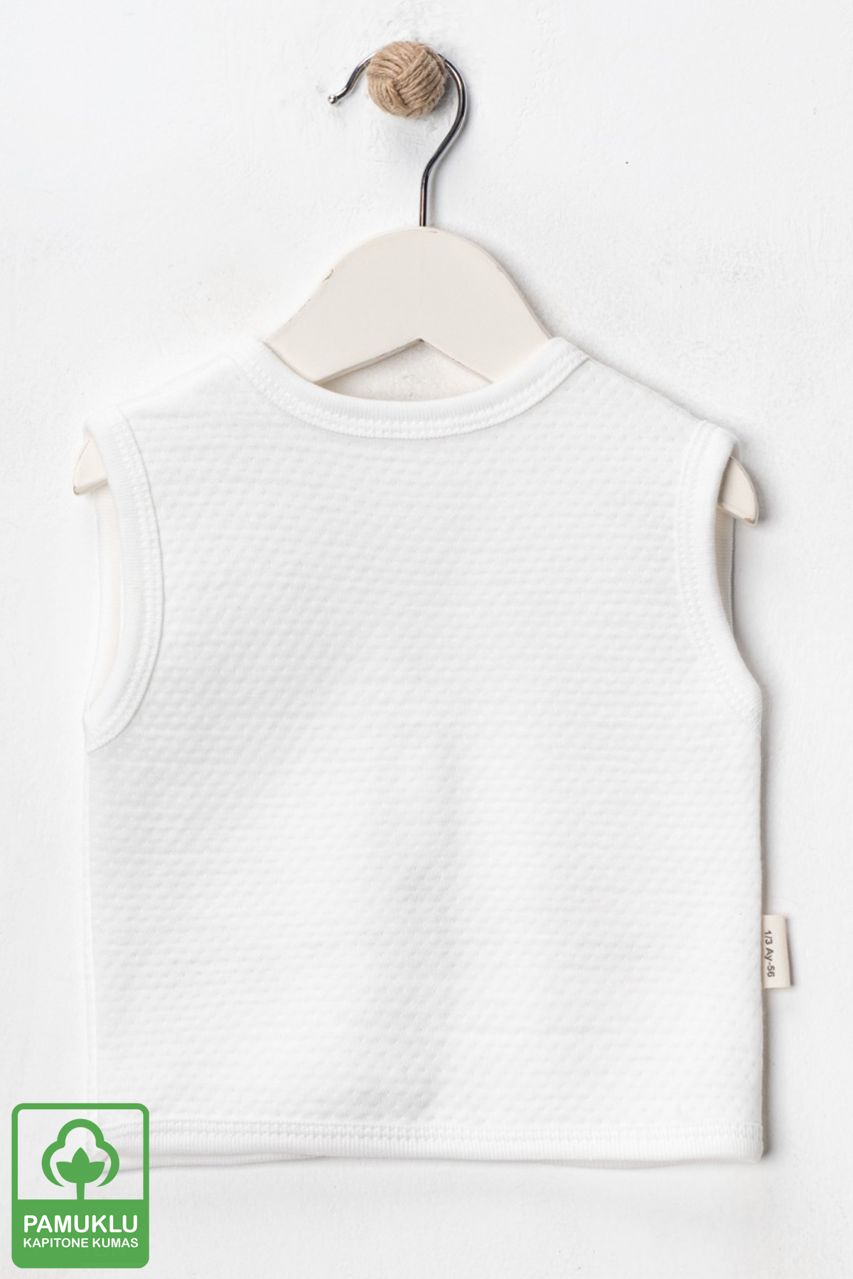 Miniel Erkek Bebek Tavşan Nakışlı Organik Pamuklu 3-6-9 Ay 2li Kapitone Bebek Yelek - Mavi fotoğrafı 6 (önizleme)