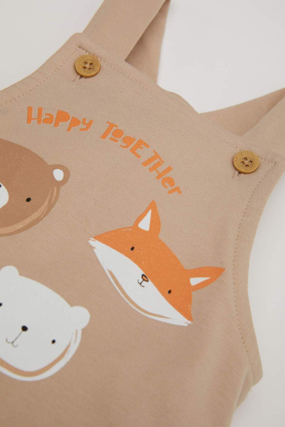 DeFacto-Baby Boy Newborn Printed Salopet Jumpsuit D6025A524Wn 2